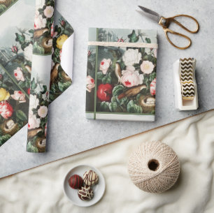 Papel De Regalo Arte de Nido de Pájaros de Rosas Vintage Thornton