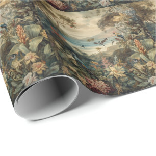 Papel De Regalo Arte de Paraíso Botánico Tropical Vintage   Luxo
