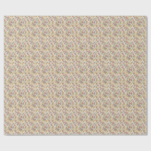 Papel De Regalo Arte de patrón de scroll floral vintage francés or