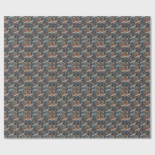 Papel De Regalo Arte de patrón japonés de guerrero samurái y ola d