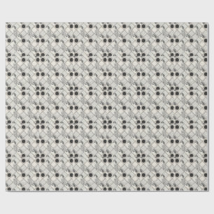 Papel De Regalo Arte de patrón monocromo minimalista de mujer retr