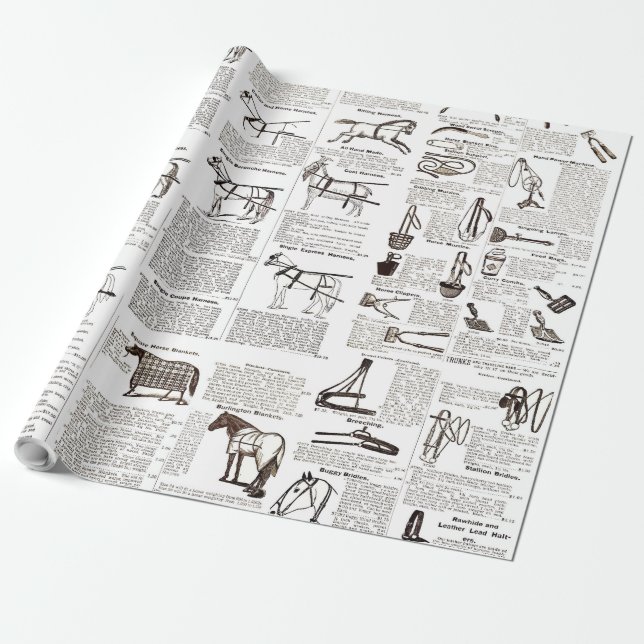 Papel De Regalo Arte de periódicos de publicidad de antigüedades d (Desenrollado)