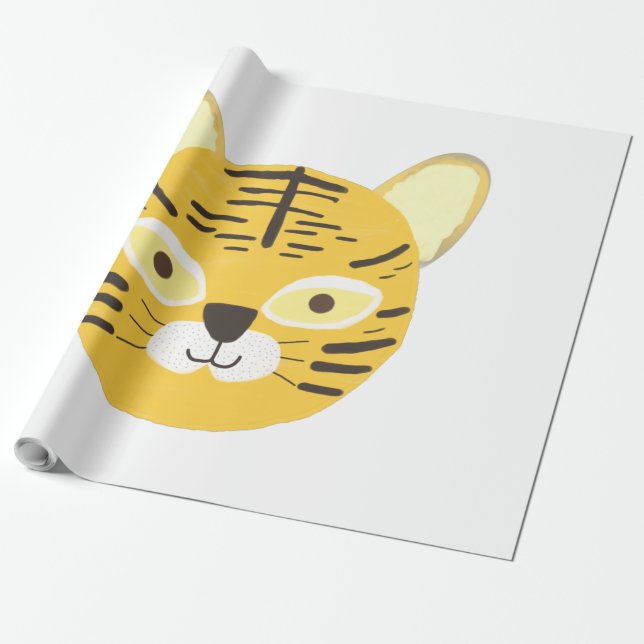 Papel De Regalo arte de pintar tigre (Desenrollado)
