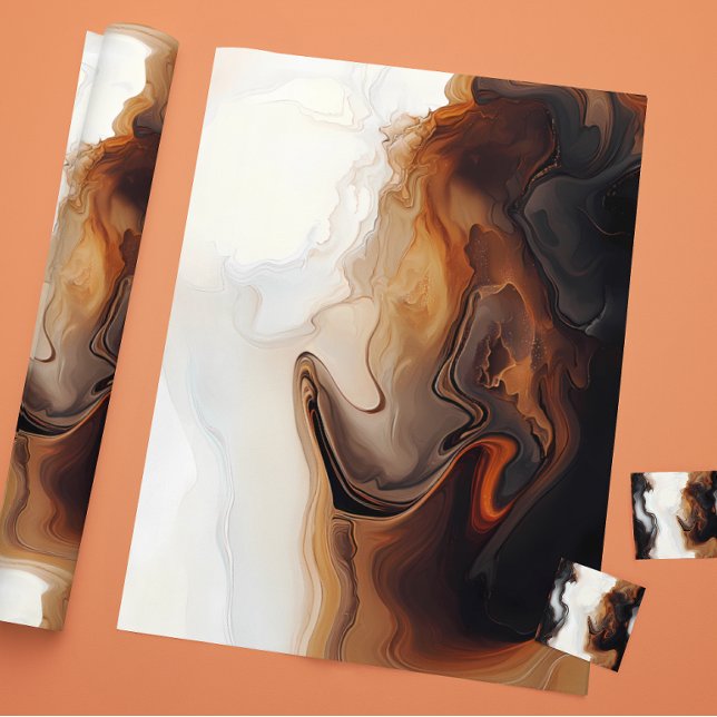 Papel De Regalo Arte de pintura con fluidos marrones (Subido por el creador)
