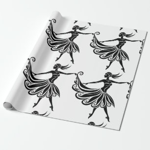 Papel De Regalo Arte de silueta de bailarín africano Thunder_Thund