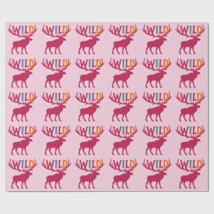 Papel De Regalo Arte de silueta morosa con tipografía de antler si