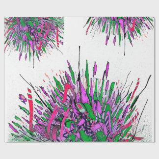 Papel De Regalo Arte de tinta salpicada púrpura