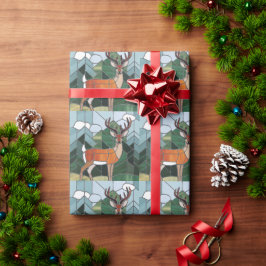 Papel De Regalo Arte De Vidrio Manchado, Arte De Venado De Estilo 