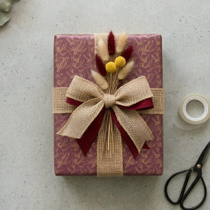 Papel De Regalo Arte Deco con filigrana de oro   Petirrojo de hada