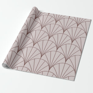 Papel De Regalo Arte Deco Minimalista Abanico Geométrico Malva Lín