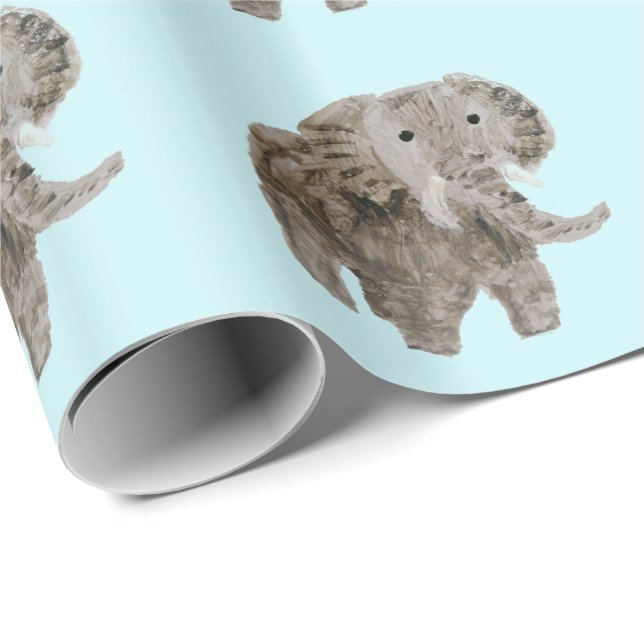 Papel De Regalo Arte del elefante del animal salvaje (Esquina del rollo)