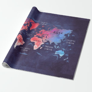 Papel De Regalo arte del mapa del mundo