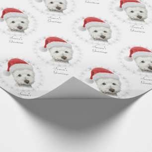 Papel De Regalo Arte del perro de Westie del navidad