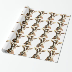 Papel De Regalo Arte divertido de animales de humor de cabra vieja
