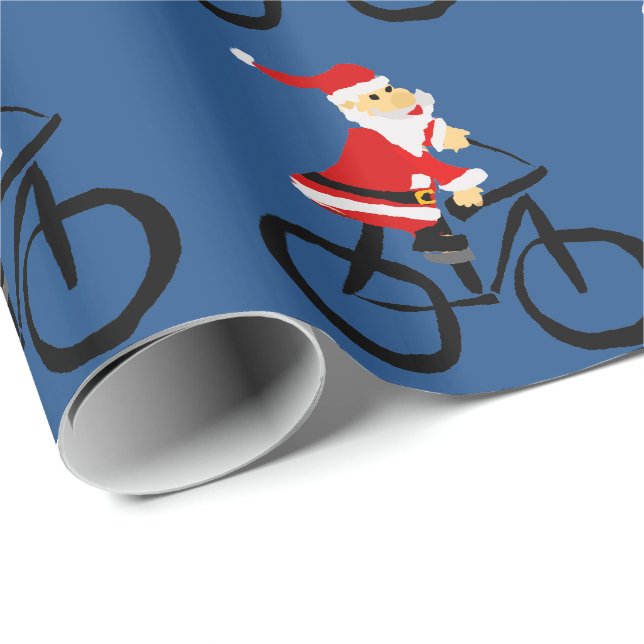 Papel De Regalo Arte divertido del navidad de la bicicleta del (Esquina del rollo)