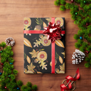 Papel De Regalo Arte en Acuarela de Bellota de Roble Ambiente Otoñ