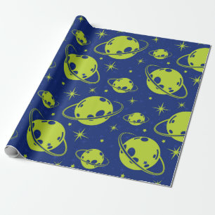 Papel De Regalo Arte espacial vibrante: planetas y estrellas en ar