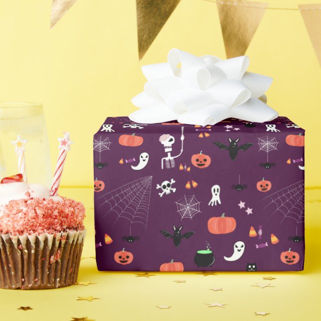 Papel De Regalo Arte espeluznante y lindo de Halloween (Fiesta de cumpleaños )