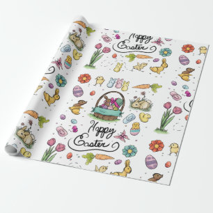 Papel De Regalo Arte Feliz Pascua
