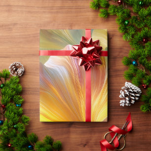 Papel De Regalo Arte floral abstracto con pétalos amarillos