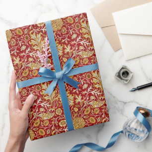 Papel De Regalo Arte Floral Rojo Vintage de William Morris Cherwel