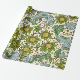 Papel De Regalo Arte floral verde del huerto de William Morris
