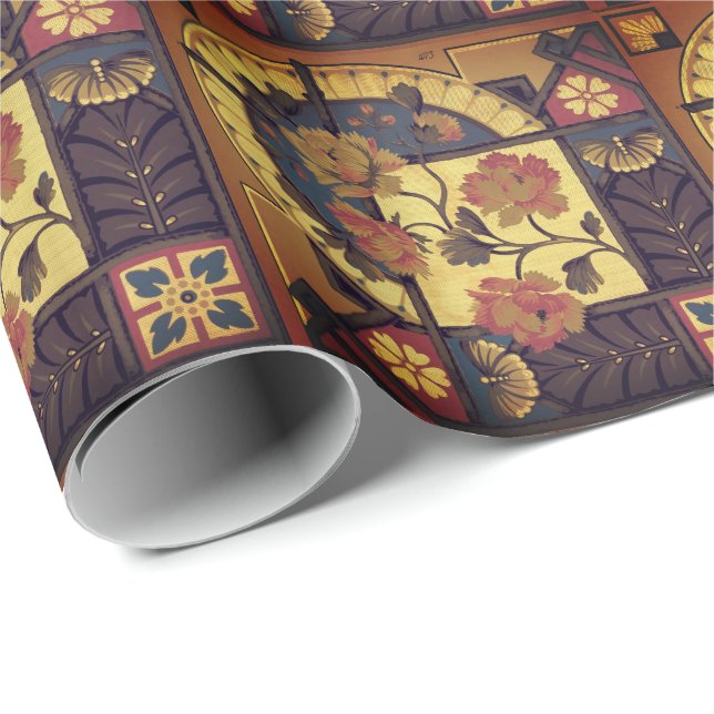 Papel De Regalo Arte floral victoriano elegante (Esquina del rollo)