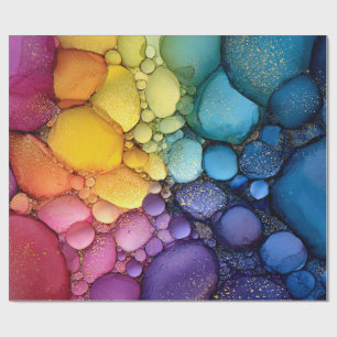 Papel De Regalo Arte fluido de textura de burbuja arcoiris