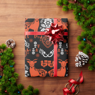 Papel De Regalo Arte folclórico noruego Rosemaling