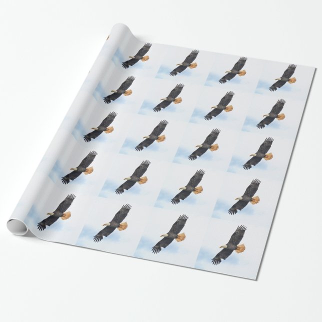 Papel De Regalo Arte fotográfico del águila calva salvaje (Desenrollado)