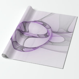 Papel De Regalo Arte fractal abstracto moderno lavanda gris