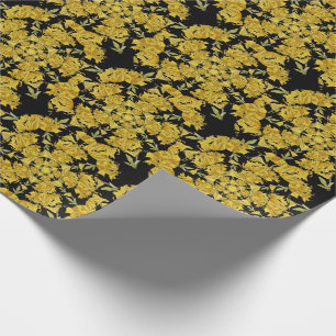 Papel De Regalo Arte fractal azalea amarillo y negro