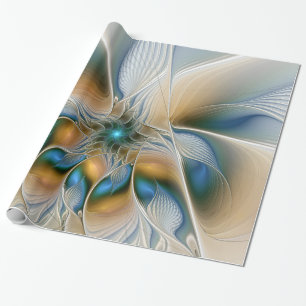Papel De Regalo Arte fractal de fantasía abstracta y elevada con a