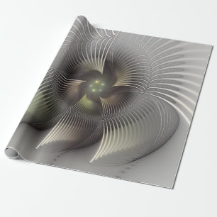 Papel De Regalo Arte fractal de forma 3D abstracto moderno