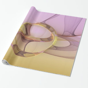 Papel De Regalo Arte fractal dorado rosa moderno abstracto