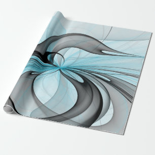 Papel De Regalo Arte fractal moderno gris antracita abstracto