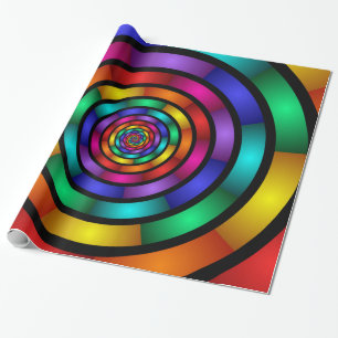 Papel De Regalo Arte fractal moderno y psicodélico