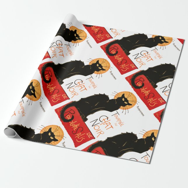 Papel De Regalo Arte francés Steinlen Black Cat Classic (Desenrollado)