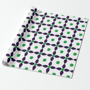 Papel De Regalo Arte Gemstone, verde y púrpura