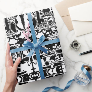 Papel De Regalo Arte Geométrico Negro Y Blanco 25