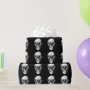 Papel De Regalo Arte gráfico de calavera con gafas de sol de estil