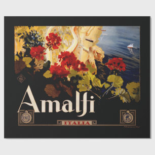 Papel De Regalo Arte gráfico de póster de viaje vintage Amalfi Ita