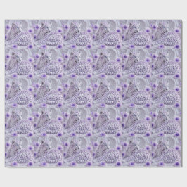 Papel De Regalo Arte majestuoso de leopardo enjoyado de púrpura re