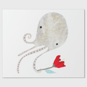 Papel De Regalo Arte mediático mixto de pulpo cutáneo