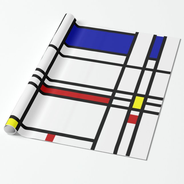 Papel De Regalo Arte moderno de Mondrian (Desenrollado)