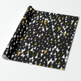 Papel De Regalo Arte moderno del triángulo - oro negro