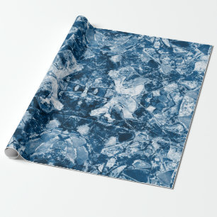 Papel De Regalo Arte nativo tribal Blanco oscuro Diseño azul oscu