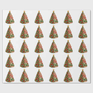 Papel De Regalo Arte Navideño de Árbol Festivo