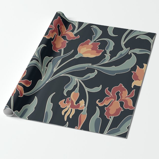 Papel De Regalo arte noveau estilo floral sin costura patternart,f (Desenrollado)