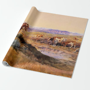 Papel De Regalo Arte occidental “Trabajado” de Charles M Russell